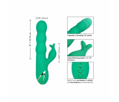 CalExotics Sonoma Satisfier Green Multi-Function Intimate Device Silicone