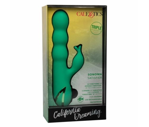CalExotics Sonoma Satisfier Green Multi-Function Intimate Device Silicone
