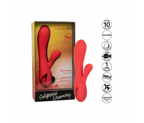 CalExotics Palisades Passion Red Heated Silicone Massager 11.5cm