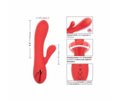 CalExotics Palisades Passion Red Heated Silicone Massager 11.5cm