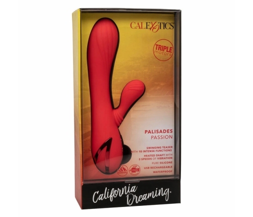CalExotics Palisades Passion Red Heated Silicone Massager 11.5cm
