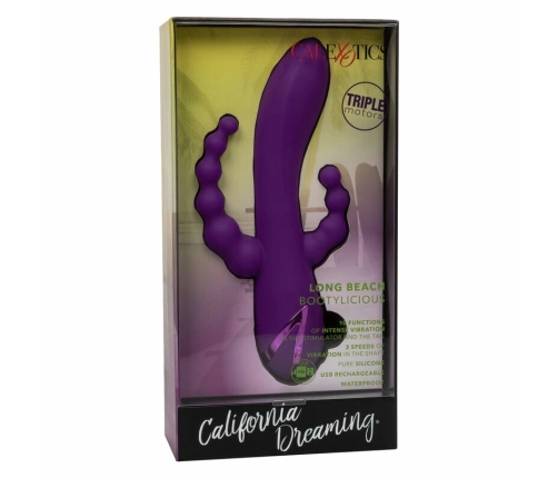 CalExotics Long Beach Bootylicious Purple Triple Action Massager Silicone