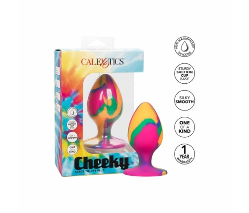 CalExotics Cheeky Large Plug Tie-Dye Silicone, Suction Cup, 9 cm