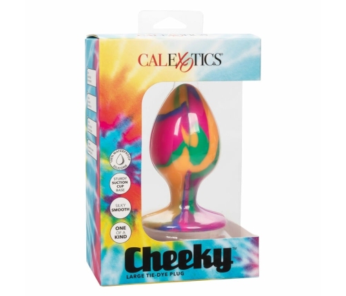 CalExotics Cheeky Large Plug Tie-Dye Silicone, Suction Cup, 9 cm