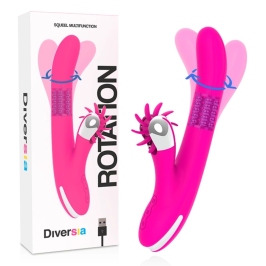 DIVERSIA Bunny Rotation Intimate Machine 24 cm USB Rechargeable Pink