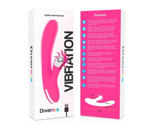 Diversia Bunny Vibrating 24 cm - Ergonomic Silicone Intimate Device USB