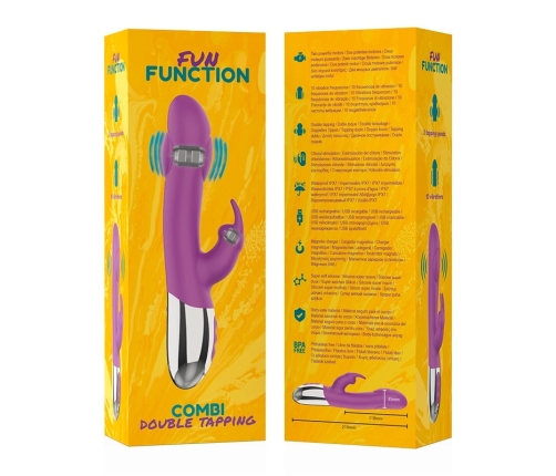 Fun Function Combi Double Tapping Intimate System, Dual Motor, Pink, 21 cm