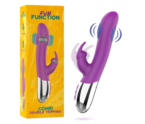 Fun Function Combi Double Tapping Intimate System, Dual Motor, Pink, 21 cm
