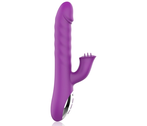 Fun Function Zenda Thruster & Rotation Dual-Action Silicone Device 24.5cm Purple