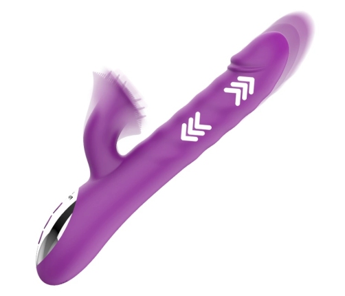 Fun Function Zenda Thruster & Rotation Dual-Action Silicone Device 24.5cm Purple