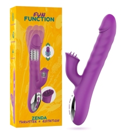 Fun Function Zenda Thruster & Rotation Dual-Action Silicone Device 24.5cm Purple Fun Function Zenda Thruster & Rotation Dual-Action Silicone Device 24.5cm Purple