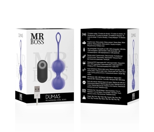 MR BOSS DUMAS Intimate Kegel Trainer with Vibration & Remote, 9.5 cm, Black