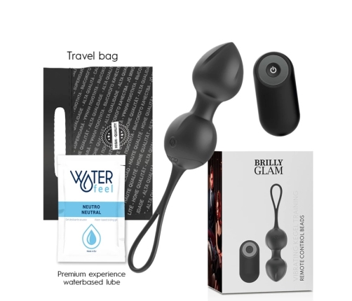 BRILLY GLAM Vibrating Kegel Trainer with Remote, 10 Modes, USB, 9.5 cm, Pink