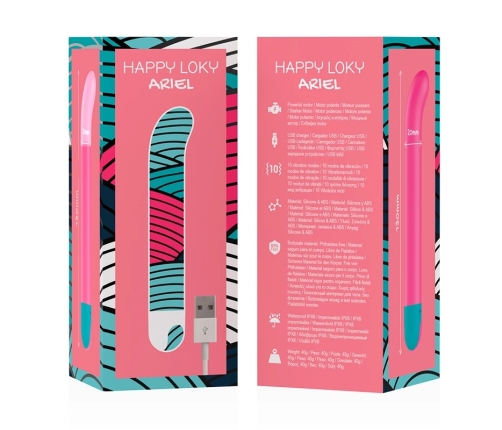 HAPPY LOKY Ariel Intimate Massager, Silicone, USB, 13cm, Violet