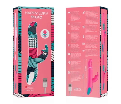 HAPPY LOKY Pluto Rotating Rabbit Intimate Device, Wireless, 24cm, Purple