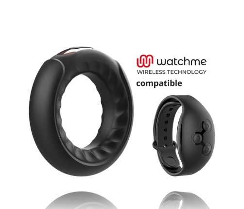 Anbiguo Adriano Vibrating Ring with Watchme Wireless Compatibility, Black
