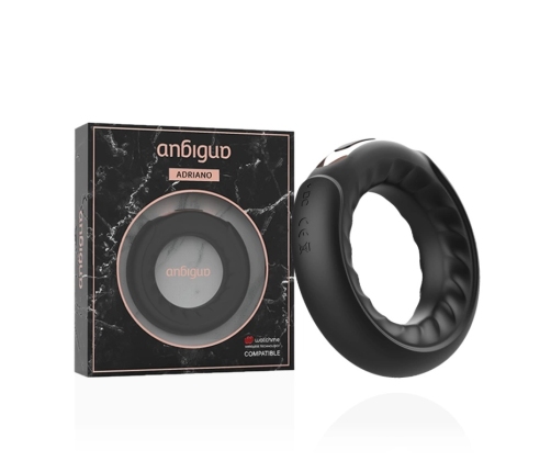 Anbiguo Adriano Vibrating Ring with Watchme Wireless Compatibility, Black