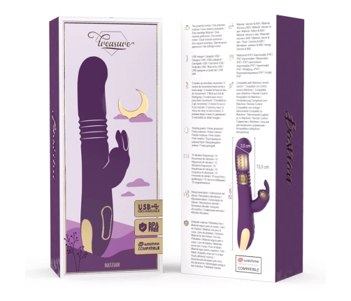 TREASURE - BASTIAN RABBIT UP & DOWN, ROTATOR & VIBRATOR COMPATIBLE CON WATCHME WIRELESS TECHNOLOGY