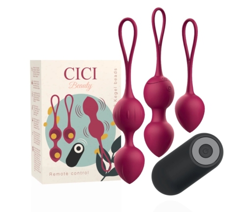 CICI BEAUTY - PREMIUM SILICONE 3 VIBRATING KEGEL BEADS REMOTE CONTROL
