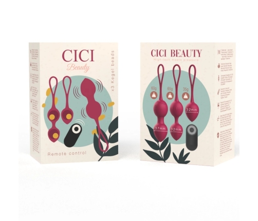CICI BEAUTY - PREMIUM SILICONE 3 VIBRATING KEGEL BEADS REMOTE CONTROL