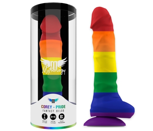 MYTHOLOGY Corey Pride L Silicone Fantasy Device Suction Base Rainbow
