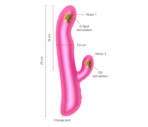 ONINDER Oslo Pink Dual-Action Massager with App & Rotation, Waterproof