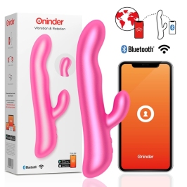 ONINDER Oslo Pink Dual-Action Massager with App & Rotation, Waterproof