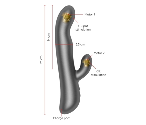 ONINDER Oslo Vibration & Rotation Black - Dual Action App-Controlled Device