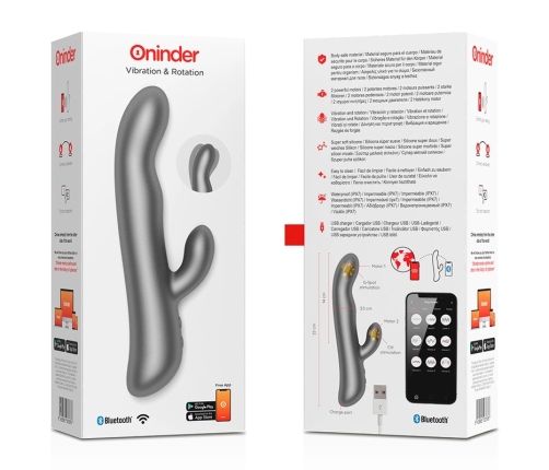 ONINDER Oslo Vibration & Rotation Black - Dual Action App-Controlled Device