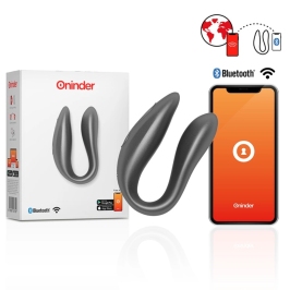 Oninder Lisboa Black Dual Motor App-Controlled Intimate Device, Waterproof