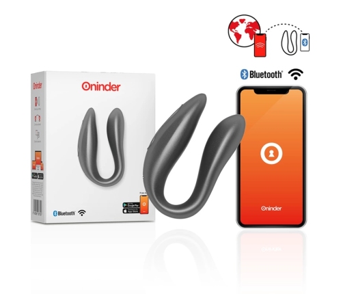 Oninder Lisboa Black Dual Motor App-Controlled Intimate Device, Waterproof