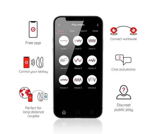 Oninder Lisboa Black Dual Motor App-Controlled Intimate Device, Waterproof