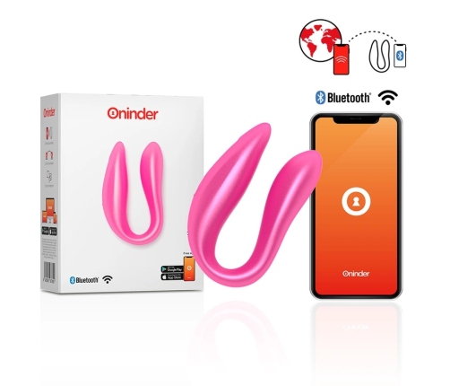 ONINDER Lisboa Pink Dual Stimulation Device with App Control, Waterproof