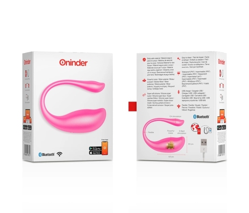 ONINDER Nairobi Wireless Vibrating Egg Pink - App Control, Waterproof, Medium