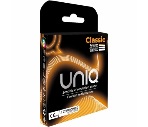 Uniq Classic Non-Latex Ultra Thin Condoms 3-Pack | Credit Card Case