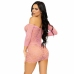 Leg Avenue Heart Net Mini Dress Pink One Size - Seamless Mesh Design