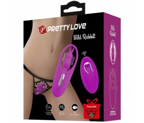 Pretty Love Wild Rabbit Intimate Panty Device with Remote, Lilac, 10.8 cm