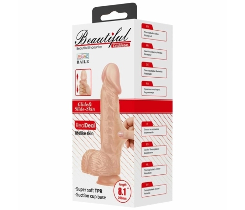 BAILE - BEAUTIFUL ENCOUNTER CATOBLEPAS DILDO REALÍSTICO FLEXIBLE 20.6 CM NATURAL