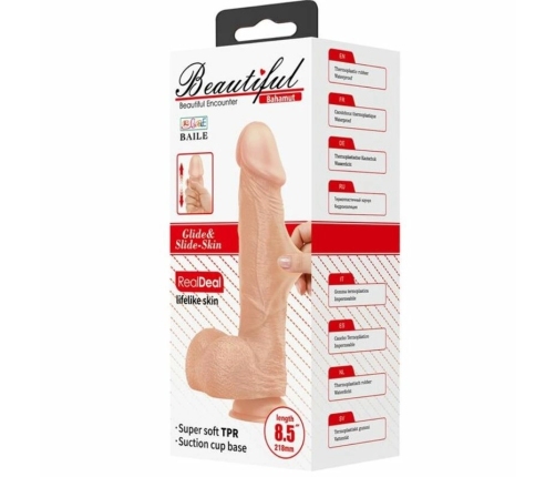 BAILE - BEAUTIFUL ENCOUNTER BAHAMUT DILDO REALÍSTICO FLEXIBLE 21.8 CM NATURAL