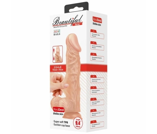 BAILE - BEAUTIFUL ENCOUNTER BURAQ DILDO REALÍSTICO FLEXIBLE 24 CM NATURAL
