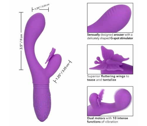CalExotics Butterfly Kiss Flutter Violet - Dual Motor Rechargeable Massager