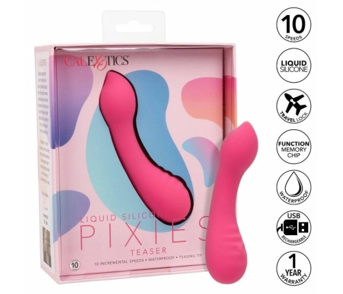 CalExotics Pixies Teaser Pink - Flexible Dual-Sided Silicone Massager