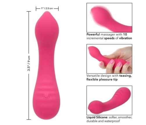CalExotics Pixies Teaser Pink - Flexible Dual-Sided Silicone Massager