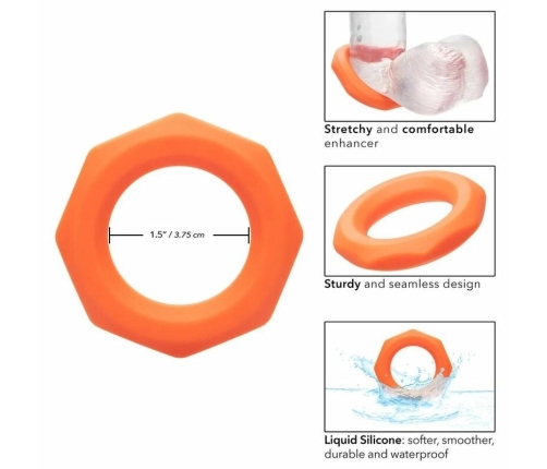 CalExotics Alpha Sexagon Silicone Support Ring Orange Flexible Design