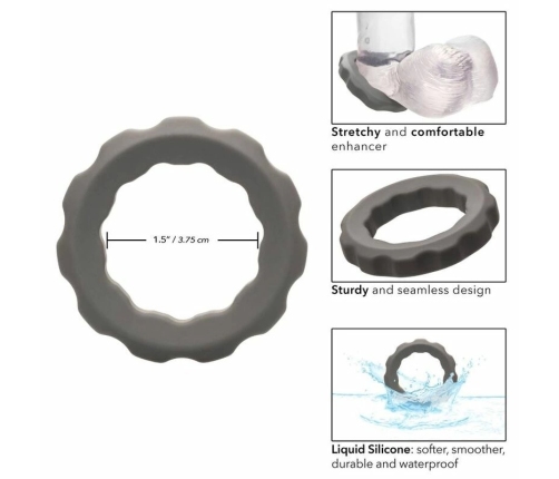 CalExotics Alpha Erect Ring Grey - Ultra-Stretchy Liquid Silicone Enhancer