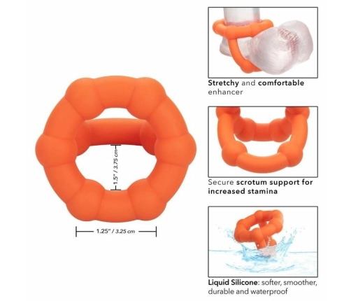 CalExotics Alpha All Star Ring Orange - Double Liquid Silicone Enhancer