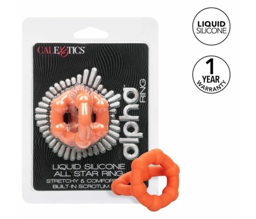 CalExotics Alpha All Star Ring Orange - Double Liquid Silicone Enhancer