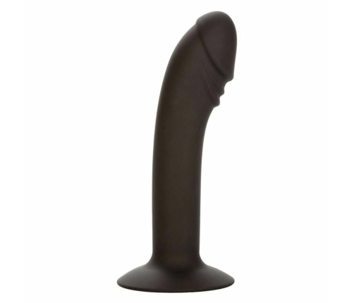 CalExotics Silicone Curved Intimate Device with Suction Base, Black