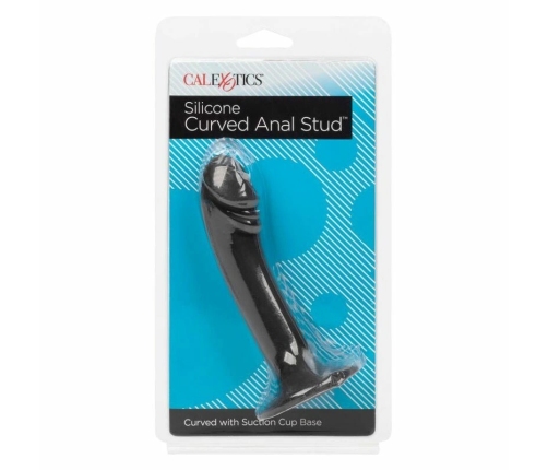 CalExotics Silicone Curved Intimate Device with Suction Base, Black