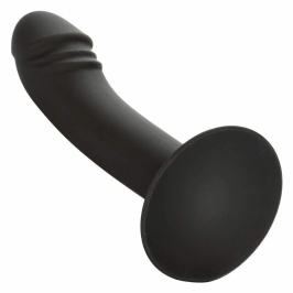 CalExotics Silicone Curved Intimate Device with Suction Base, Black